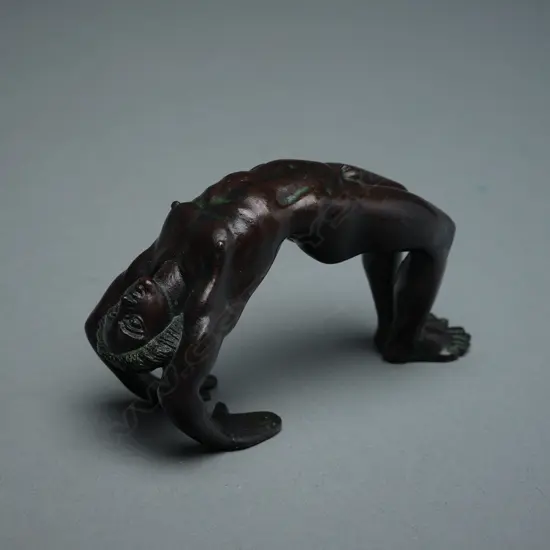 Reproduction Etruscan bronze handle of a costa,